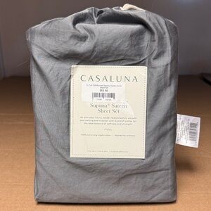 Casaluna Full 500 Washed Supima Sateen Solid Sheet Set